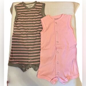 Hanes Flexy Onesies 2 Pack. New in package. Pink & Gray. 6-12 Months.